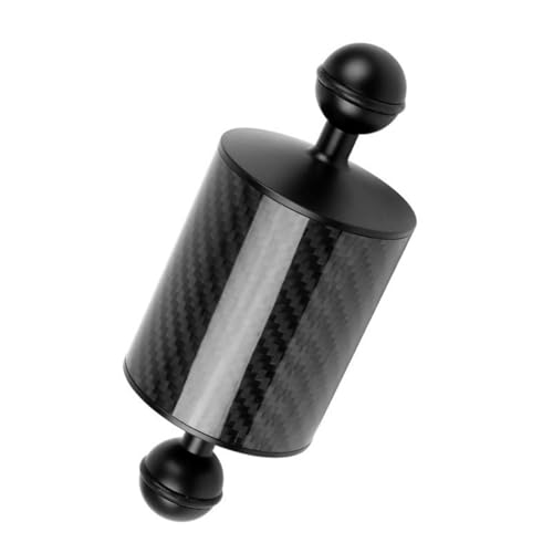 DIVJINGHAO D60mm Carbon Fiber Float Arm for Ultralight, Aquatic Arm,Dual Ball Lightweight Buoyancy Arm for Underwater Camera,Diving Tray, Video Light, and Strobe (Black, D60mm 5 inch)