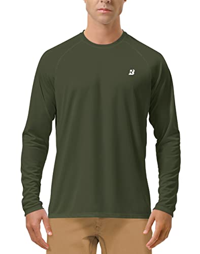 Image of Roadbox Mens UPF 50+ UV Sun Protection Shirts Outdoor Long Sleeve SPF Rash Guard for Fishing Hiking Swimming Running