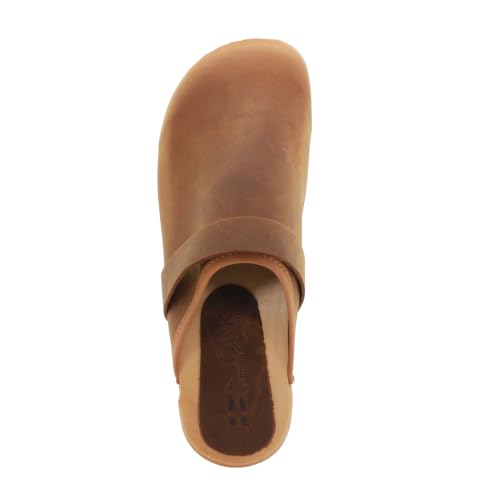 Image of Bjork Maja Wood Open Back Leather Clogs