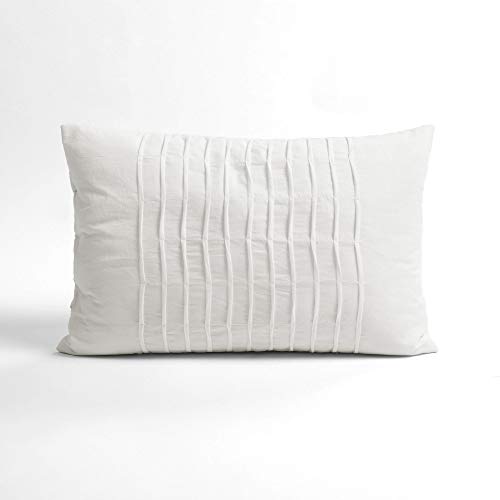 Lush Decor Ravello Pintuck Vintage Chic Farmhouse Style 5 Piece Comforter Set With Pillow Shams, Full/Queen, White #TOP2