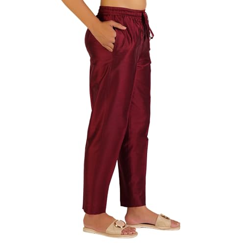 Image of Trouser Pants for Women,Stylish Trousers for Woman for Kurti Relaxed & Regular Straight fit Palazzo,Ethnic Bottom Formal Pants for Women Office wear Casual & Daily Use