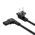 10FT Longer TV Power Cord Replacement for Samsung TV 24" 32" 40" 43" 48" 49" 50" 55" 60" 65" 75", UN40 UN43 UN48 Charger Cable, 90 Degree Angled 18AWG 2-Prong to L-Shaped C7 Samsung Power Cord