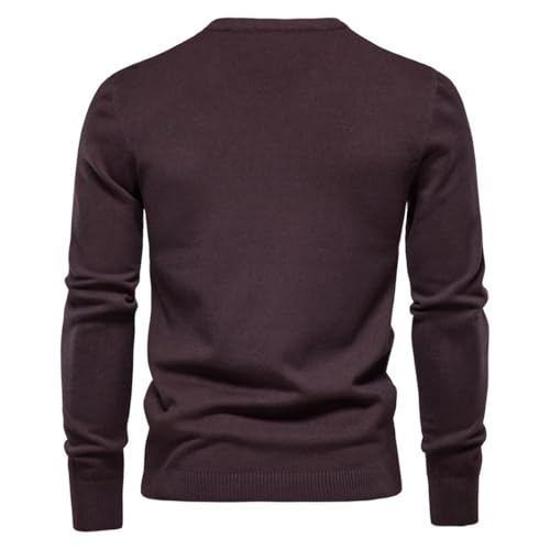 Men's Urban Fashion Pullover - Casual Knitted O-Neck Long-Sleeved Leisure Basic Solid Color Top2