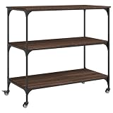 Geecher Carrello Cucina, Mobile Portaoggetti con Ruote Bloccabili 102x50x95 cm in Legno Multistrato e Acciaio per Cucina Soggiorno Studio