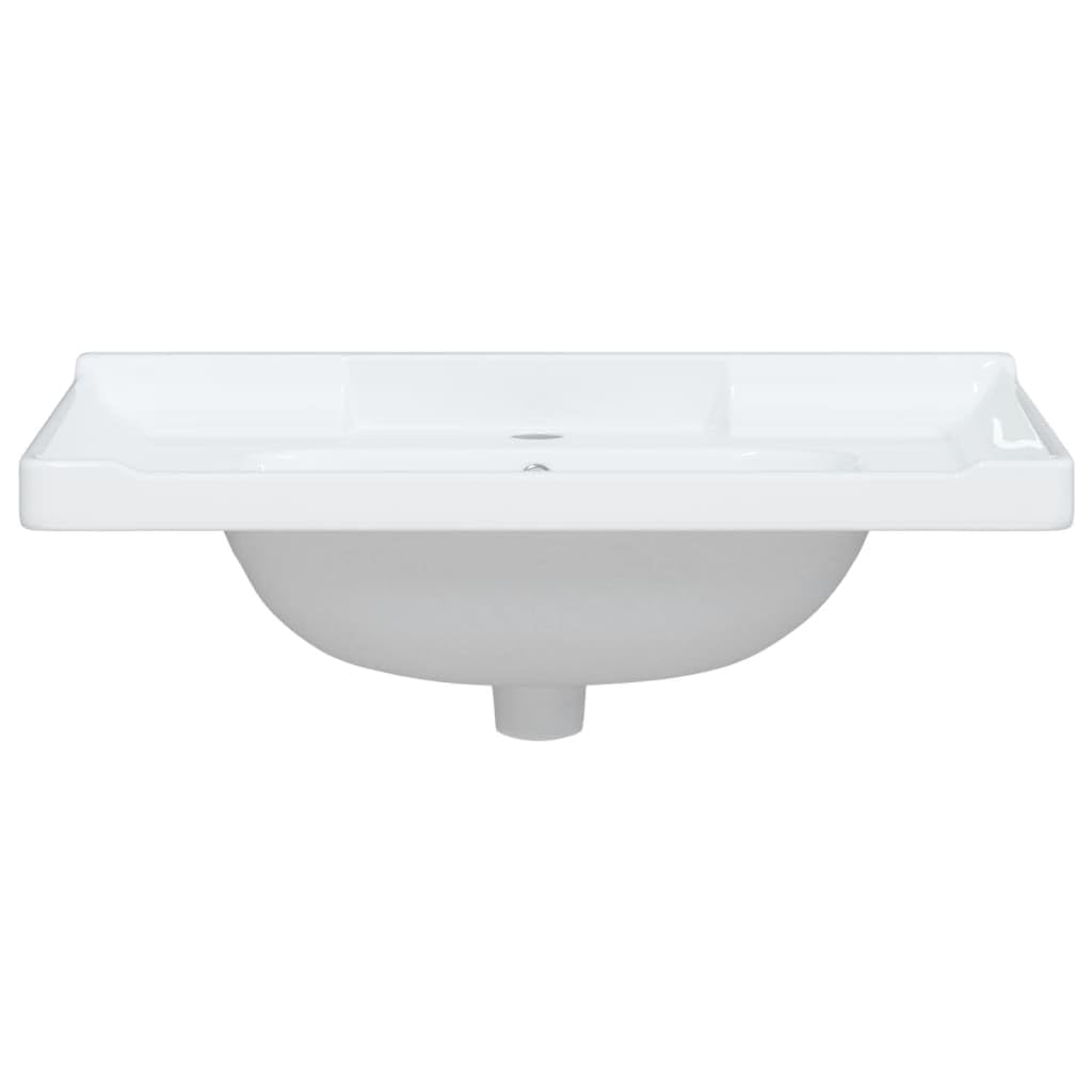 Vasque à Encastrer, Lavabo Encastré Céramique Évier Encastrable Salle de Bain blanc 71x48x23cm rectangulaire céramique