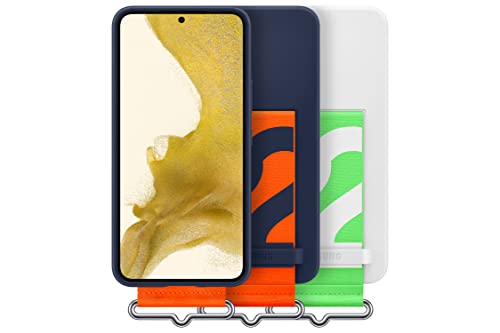 Image of Samsung Original Galaxy S22 5G Siicone Cover with Strap, Navy