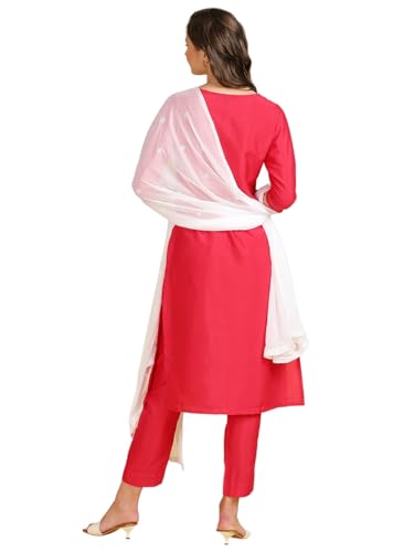 Image of DUPATTA BAZAAR Women's Embroidered Chiffon Dupatta with Delicate Sequins