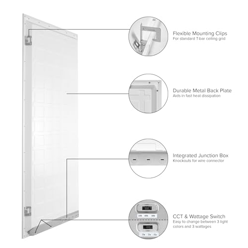 Maxxima 2'x4' LED Panel Ceiling Light Select Watt/Color 5000 Lumens 4 Pack by Maxxima - Used condition - Image 5