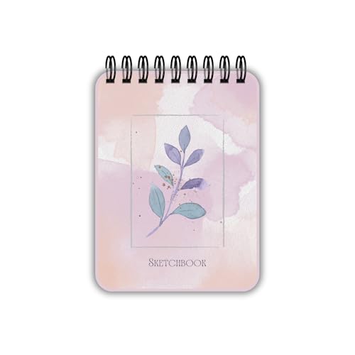 EKDALI A5 Wiro Spiral Sketch Sketchbook for Drawing & Sketching | 150 GSM Paper | Pastel Botanical Aesthetic Cover