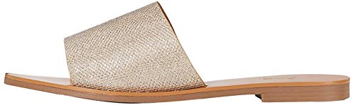 Marca Amazon - FIND Flat Simple Mule Sandalias Abiertas, Plateado (Sparkle), 40...