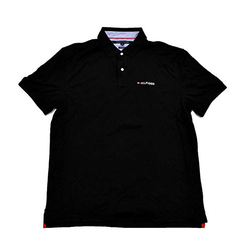 Tommy Hilfiger Mens Classic Fit Interlock Hilfiger Polo Shirt (M, Black 012)