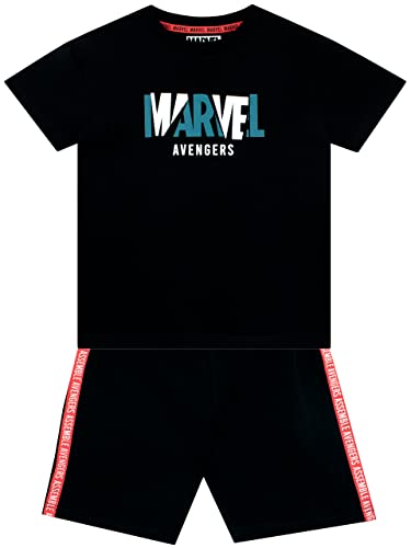 Marvel Avengers T-Shirt und Shorts Set Superhelden-Tageskleidung für Kinder Schwarz 158