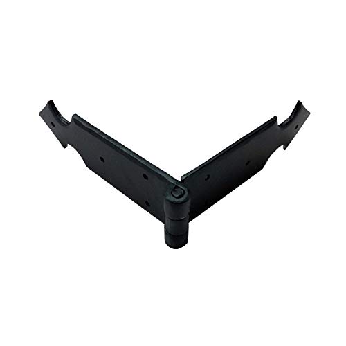Adonai Hardware "Hadrach" Black Antique Iron Hand Forged Double Strap Hinge (Supplied As 2 Pieces Per Pack) - Black Powder Coated #TOP2