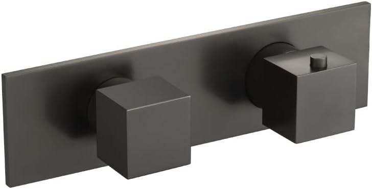 3/4" Horizontal Thermostatic Shower Valve With Volume Control & TrimMatte Black