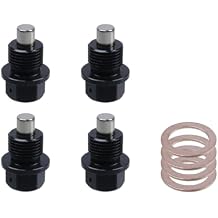 4 Pack M14x1.25 Magnetic Oil Drain Plug, Aluminum Alloy Engine Oil Pan Drain Plug with Crush Washer Gasket Fit For Honda, Mazda, Jeep, Volkswagen, Suzuki and More Vehicles