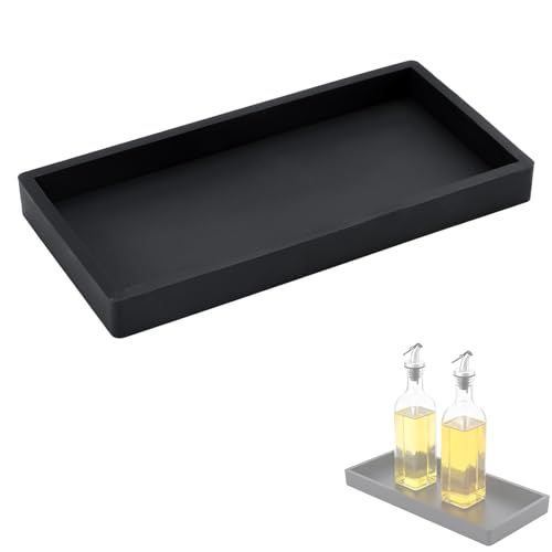 Oil Tray Kitchen Counter Kitchen Tray for Oil Bottle Made of Soft Silicone Protect Bottles from Cracks and Scratches Smooth Easy to Clean Keeps Countertop Tidy for Glass Oils Sprayer and Bottle
