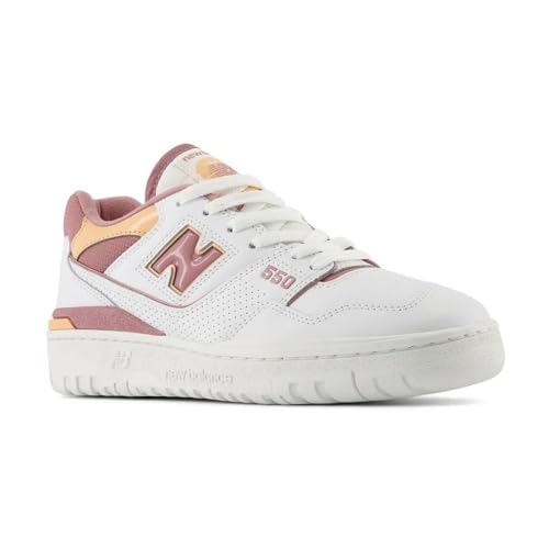 New Balance New Balance 550 Women's Sneaker's, White/Rosewood/Hazy Peach, Size 5