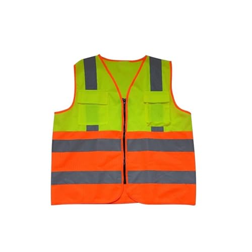 Gilet de sécurité haute visibilité XL avec poches et fermeture éclair pour chantier