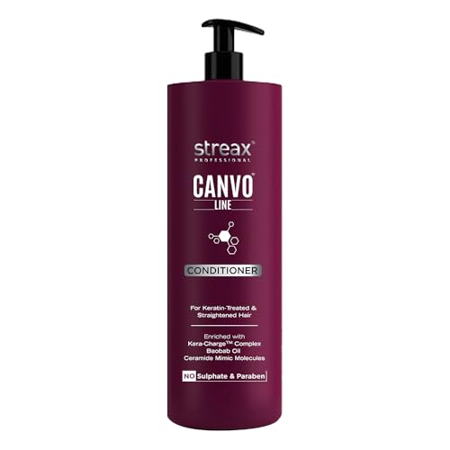 Image of Streax Professional Canvoline Fresh Conditioner, For Straightened Hair Post Care, With Kera-Change Complex, Paraben Free, Sulphate Free, 950 Grams