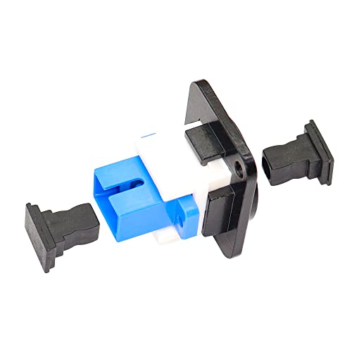 QIANRENON SC Fiber Optic Panel Adapter Connector SC Female Single Mode Fiber Optic Coupler XLR Panel Mount,for Telecom Network,Datacom,Black - Image 2