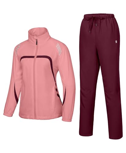 Little Donkey Andy Women Track Suits 2 Piece Set Full Zip-Up Jogger Tracksuit Set Lightweight Running Suits with Zip Pockets