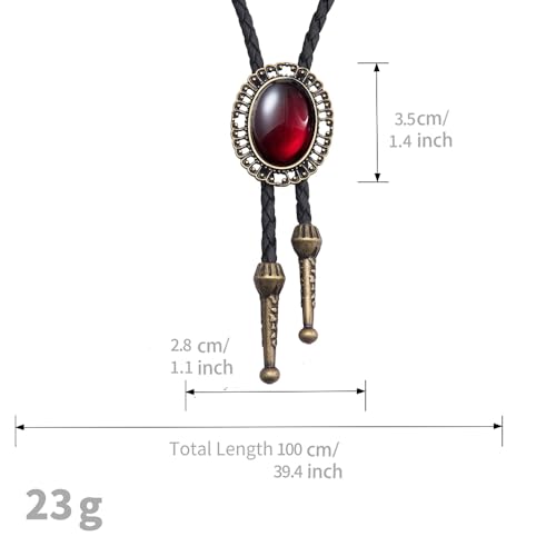 Image of AZORA Western Cowboy Bolo Tie Men Leather Necktie Leather Cord Turquoise Stone Bolo Ties for Men Women