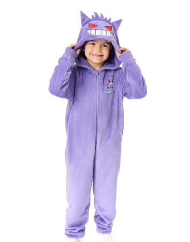 Pyjama Gengar Pokémon enfant : dors-bien violet à capuche pour soirées cocooning et week-ends
