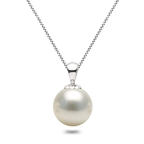 Japanese Akoya Cultured Pearl Pendant Necklace AAAA Graded 6-10mm White Necklace Pendant with Sterling Silver Setting and Matching 16 or 18 Inch Chain - Orien Jewelry
