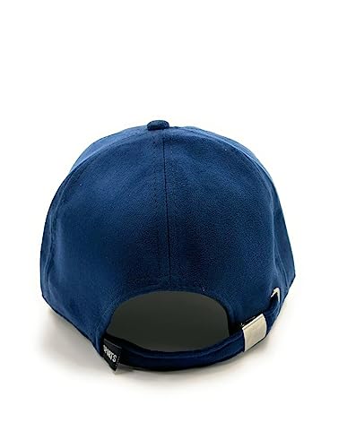 Image of Suede Cap for Mens and Womens,Unisex Cap Leather Cap for Boys Adjustable Buckle (Navy Blue)