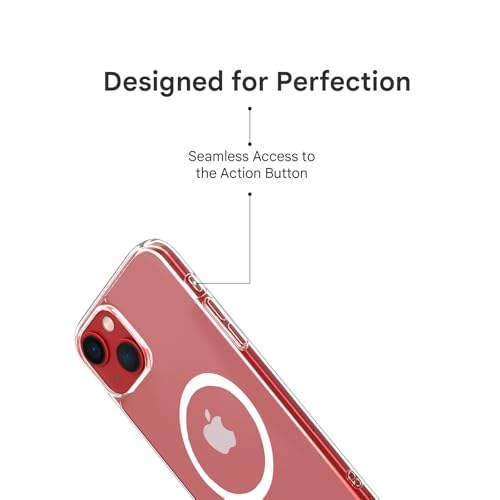 Image of Prolet Anti- Yellow Crystal Clear Hard Case Cover Compatible with iPhone 13 /14 with Magnetic Mag-Safe Wireless Charging Support, Shockproof Hard Back Cover (Transparent)