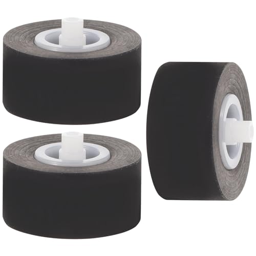 EPIGEIST Rouleau Presseur en Caoutchouc 13x6,5x2 Mm pour Magnétophone Cassette, Lectrices Audio Et Vidéo, Kit 3 Pièces, Accessoire Réparation Magnétoscope Noir Compact