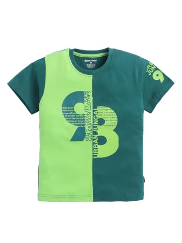 Image of Bumchums Boys Casual Regular Fit Round Neck Half Sleeve T-Shirt for Kids, Boys, Graphic Printed