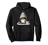 funny santa gnome with i love hot cocoa mug for christmas felpa con cappuccio