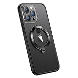 Funda para iPhone 14/14 Plus/14 Pro/14 Pro Max, compatible con MagSafe anillo giratorio de 360°, soporte magnético invisible, soporte para coche, parte trasera mate con funda protectora de borde de
