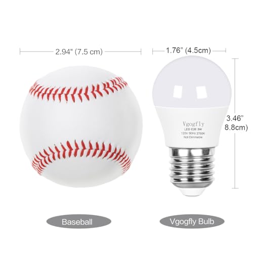 Vgogfly LED Bulb 3W 25 Watt Equivalent Light Bulbs Night Stand Table Lamp Warm White 2700K LED Energy Saving E26 Medium Screw Base for Home Light 4 Pack