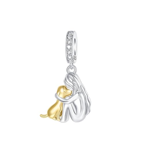 GOINEVA I Love My Dog Charm 925 Sterling Silver Charms Fits Womens Charm Bracelet and Necklace Bead Jewelry Gifts for Sister