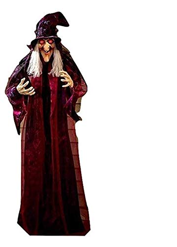 AMAZOO--Halloween Hanging Talking Witch 71 Life Size Animated Haunted House Prop Decor -You Finally Find Perfect Product For Halloween