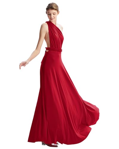 Image of Multi-Way Wrap Infinity Maxi Dress for Bridesmaids & Wedding Guest | 31 Colors for All Wedding Themes, One Size & Plus, 1 Dress for Any Events, Evening, Prom, Gala, Non-See-Through, Wrinkle-Free