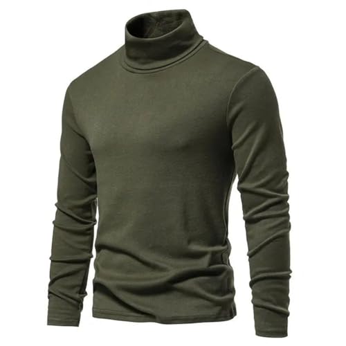 Men's Pullover Sweaters Slim Solid Color High Collar Casual Knitted Jumpers4