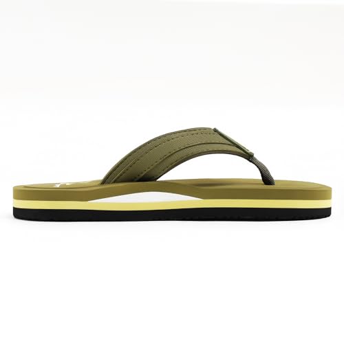 Image of Duosoft Men's Slipper Flip Flops, Black, Anti-Skid Rubber Sole, Superior Shock Absorption, Strong Arch Support, Super Soft