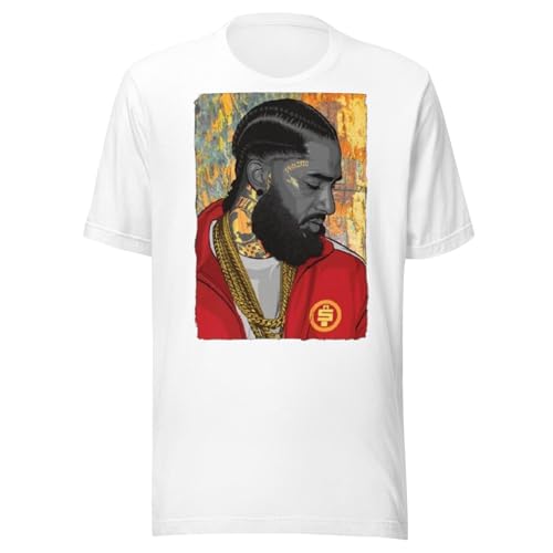 Rap Artist T-Shirt Hussle in Gold Cotton Unisex Crew Neck Top