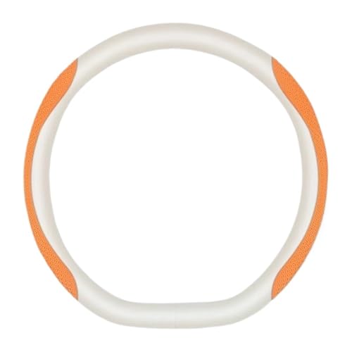 ハンドルカバー 四季汎用性 快適 滑り止め 吸水性 ステアリングホイールカーボンファイバー製カーステアリングホイールカバー(Square orange)