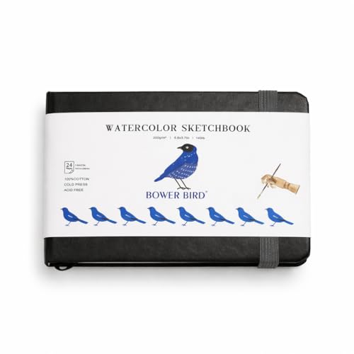 Carnet de croquis aquarelle Bower Bied en papier de coton qui ne gondole pas