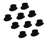 Sonnenscheinschuhe® Bigpack: 10 x Zylinder Hut schwarz Fastnacht Fasching Karneval Kostüm schwarzer Zylinderhut