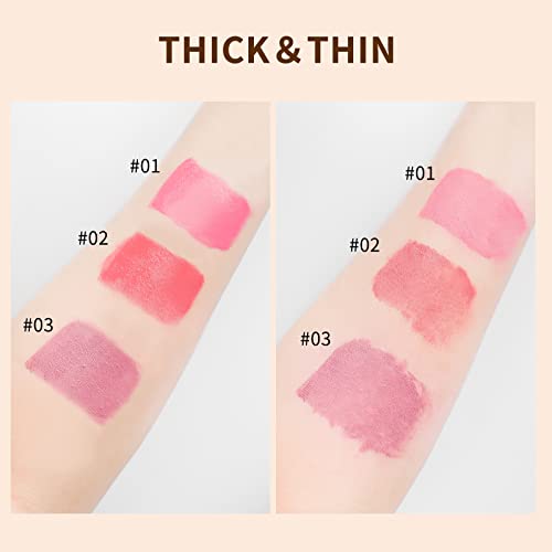 Face Blush With Face Brush Liquid Blush For Cheeks Long Lasting & Smooth Creamy Formula Lightweight Blush Smudge Proof, Natural-Looking Waterproof Liquid Blush #02 #TOP5