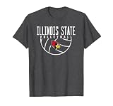 Illinois State University Redbirds Volleyball Arch T-Shirt, Men, Dark Heather Grey, Large