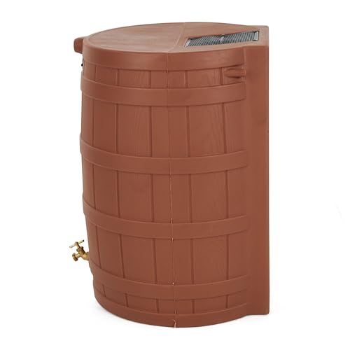 Image of Good Ideas Rain Wizard Water Collection Barrel, 50 Gallon, Terra Cotta