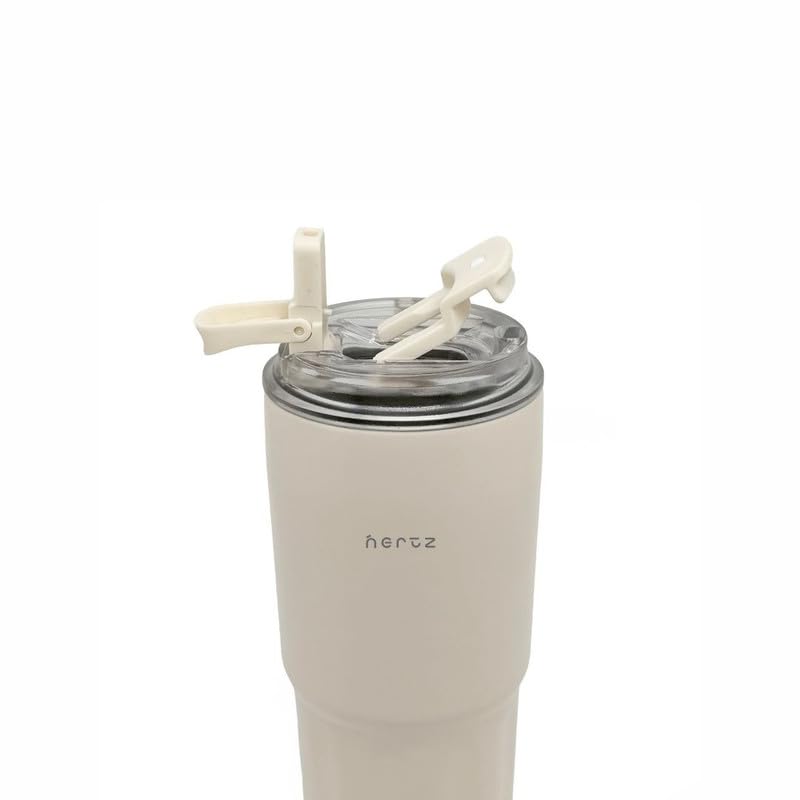 Image of NERTZ Drift Tumbler 600ml Stainless Steel Insulated | Double Wall Vacuum Bottle with Straw Lid & Wide Mouth Lid | Hot & Cold Bottle Leak Proof, BPA Free for Gym, Travel, Office