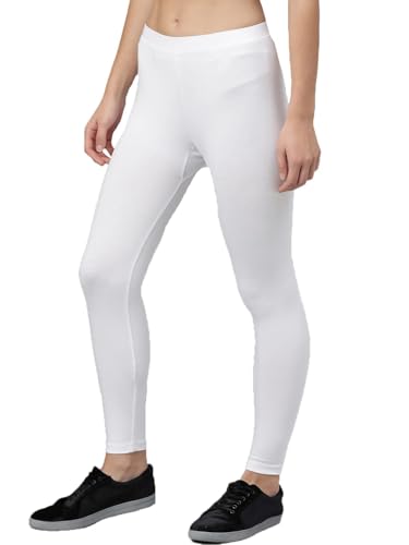 Image of ZAYANQA Combo of 2 Slim Fit Women /Girls Solid Stretchable Cotton Ankle Length Leggings with Ultrasoft Wide Elastic Waistband |Comfortable |Fashionwear|