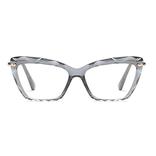 Womens Cat Eye Reading Glasses Fashion Crystal Eyewear Frame (Grey,1.5)